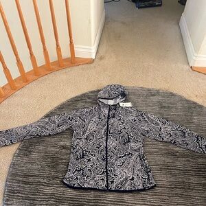 J. Crew New Balance Navy and White Paisley Jacket NWT
